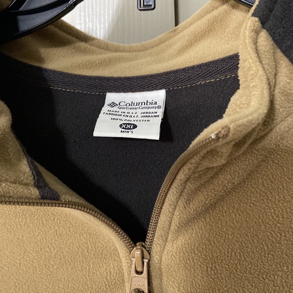 Men’s Columbia 1/4 Zip Fleece Brown Size XXL - Picture 2 of 3